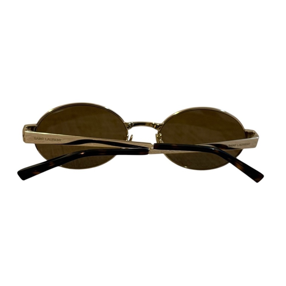 Saint Laurent SL 692 004 Gold Oval Sunglasses Unisex New Authentic YSL Designer - Picture 9 of 9